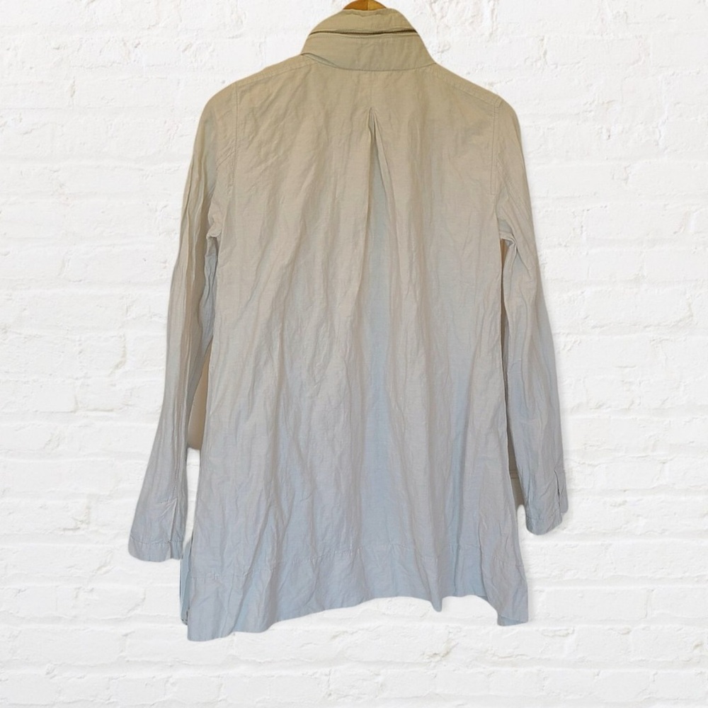 Eileen Fisher Jacket Rumpled Organic Cotton Blend M Medium zip hooded A Line - Picture 9 of 14